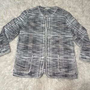 Max Studio Black and White Plaid Blazer